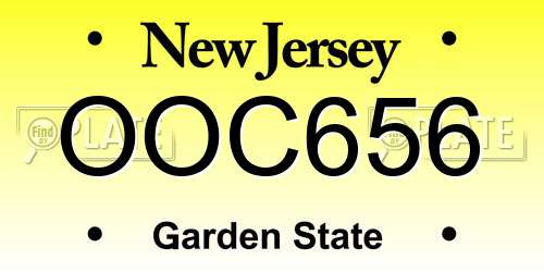 OOC656 New Jersey License Plate