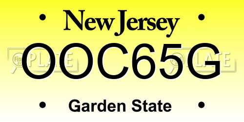 OOC65G New Jersey License Plate