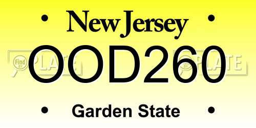OOD260 New Jersey License Plate