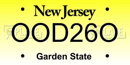 OOD26O New Jersey License Plate