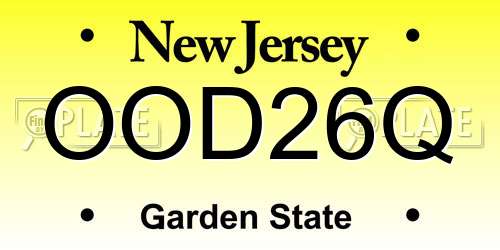 OOD26Q New Jersey License Plate