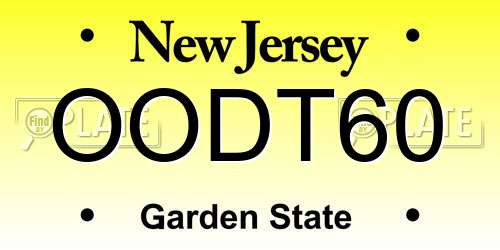 OODT60 New Jersey License Plate
