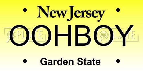 OOHBOY New Jersey License Plate