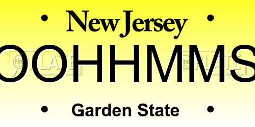 OOHHMMS New Jersey License Plate