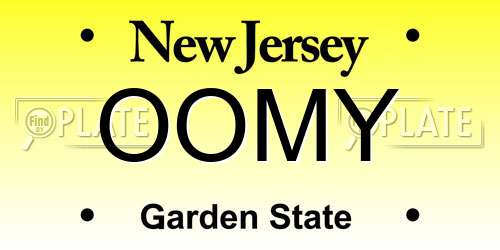 OOMY New Jersey License Plate