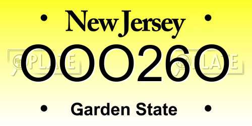OOO26O New Jersey License Plate