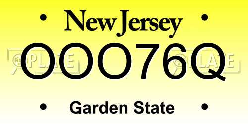 OOO76Q New Jersey License Plate
