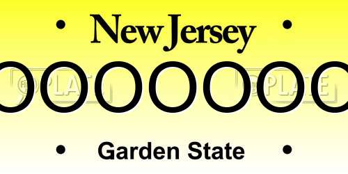 OOOOOOO New Jersey License Plate