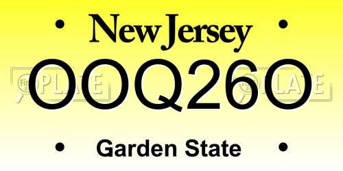 OOQ26O New Jersey License Plate