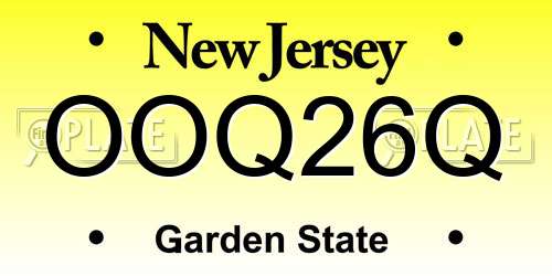 OOQ26Q New Jersey License Plate
