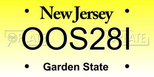 OOS28I New Jersey License Plate