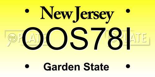 OOS78I New Jersey License Plate