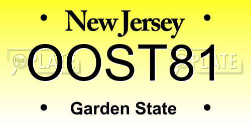 OOST81 New Jersey License Plate