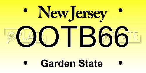 OOTB66 New Jersey License Plate