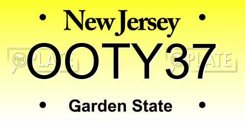 OOTY37 New Jersey License Plate
