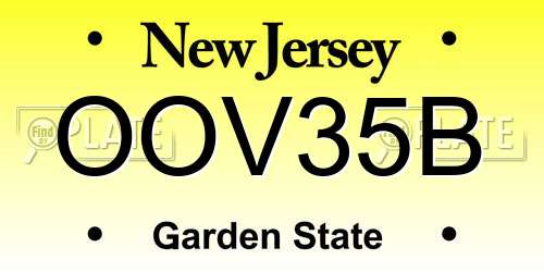 OOV35B New Jersey License Plate