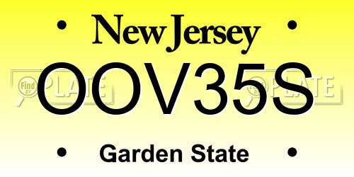 OOV35S New Jersey License Plate