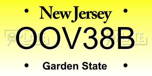 OOV38B New Jersey License Plate