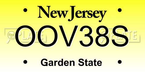 OOV38S New Jersey License Plate