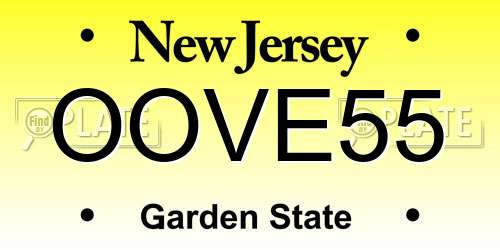 OOVE55 New Jersey License Plate