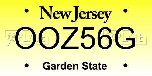 OOZ56G New Jersey License Plate