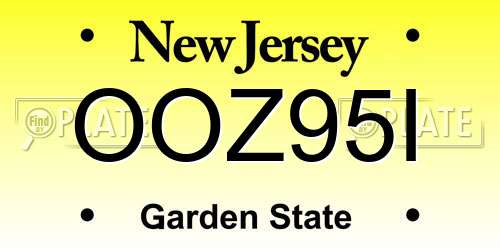OOZ95I New Jersey License Plate