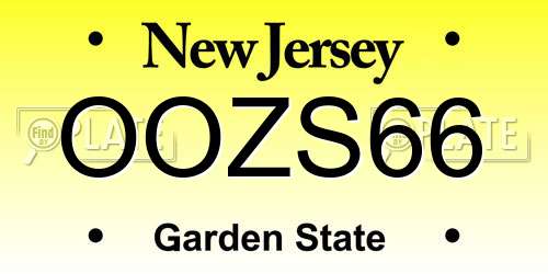 OOZS66 New Jersey License Plate