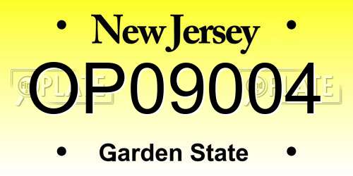 OP09004 New Jersey License Plate