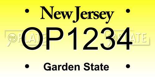 OP1234 New Jersey License Plate