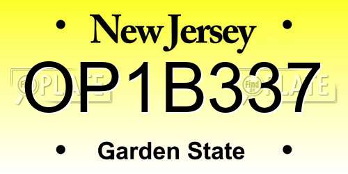 OP1B337 New Jersey License Plate