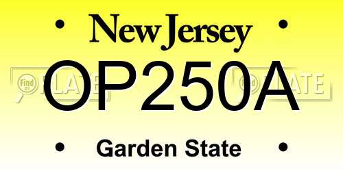 OP250A New Jersey License Plate