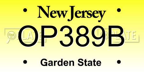 OP389B New Jersey License Plate