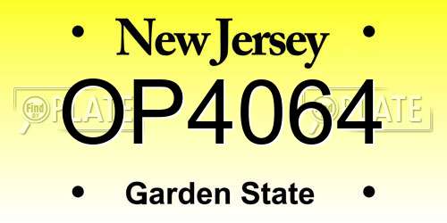 OP4064 New Jersey License Plate