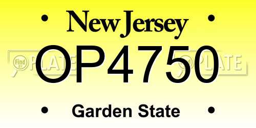 OP4750 New Jersey License Plate