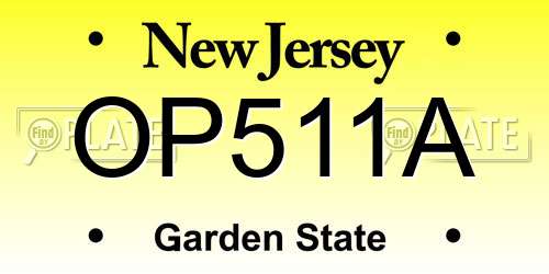 OP511A New Jersey License Plate