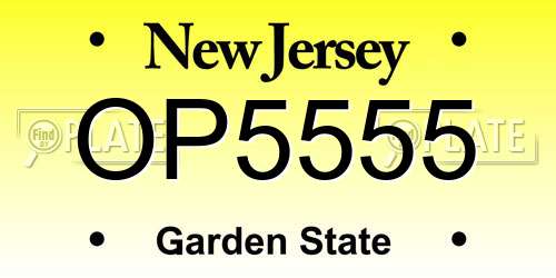 OP5555 New Jersey License Plate