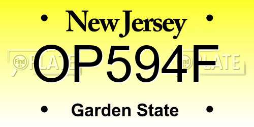 OP594F New Jersey License Plate