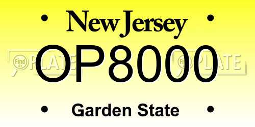 OP8000 New Jersey License Plate