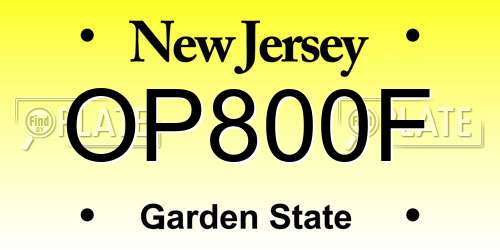 OP800F New Jersey License Plate