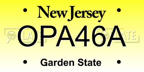 OPA46A New Jersey License Plate
