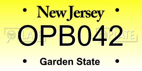 OPB042 New Jersey License Plate