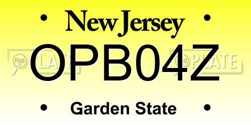 OPB04Z New Jersey License Plate