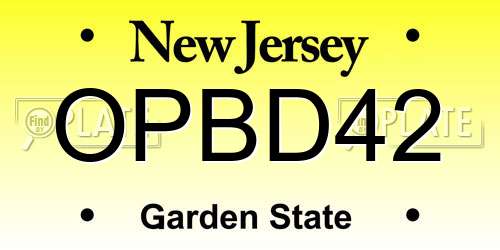 OPBD42 New Jersey License Plate