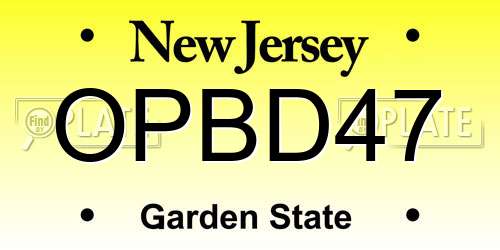 OPBD47 New Jersey License Plate