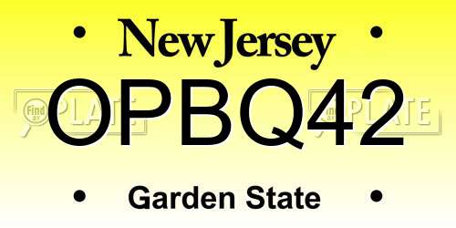 OPBQ42 New Jersey License Plate