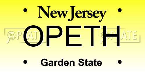 OPETH New Jersey License Plate