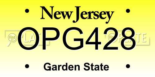 OPG428 New Jersey License Plate