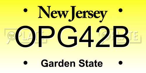 OPG42B New Jersey License Plate