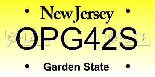 OPG42S New Jersey License Plate