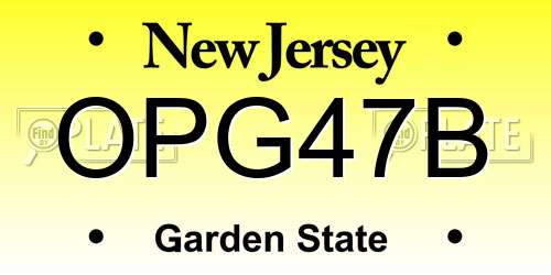 OPG47B New Jersey License Plate